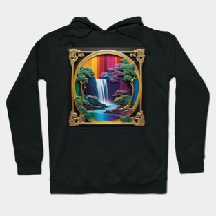 Embossed Rainbow Waterfall Hoodie